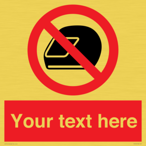 Custom No Motorcycle Helmets Sign